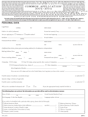 College application form